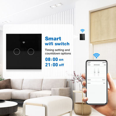 Amazon Alexa và Google Home Control Công tắc đèn tường thông minh Màn hình cảm ứng bằng kính cường lực