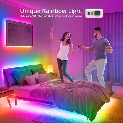 Đèn LED thông minh 32,8ft RGB Dải ánh sáng Đồng bộ hóa Màu sắc thay đổi Đèn dải LED 7.2W / M